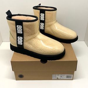 NEW: UGG Classic Mini Waterproof Clear Boot • Size 9